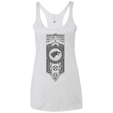 T-Shirts Heather White / X-Small House Stark Black Women's Triblend Racerback Tank