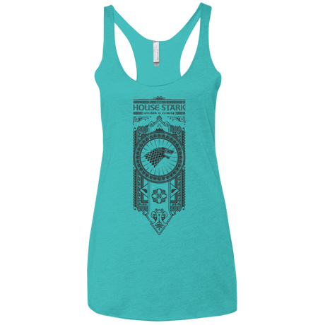 T-Shirts Tahiti Blue / X-Small House Stark Black Women's Triblend Racerback Tank