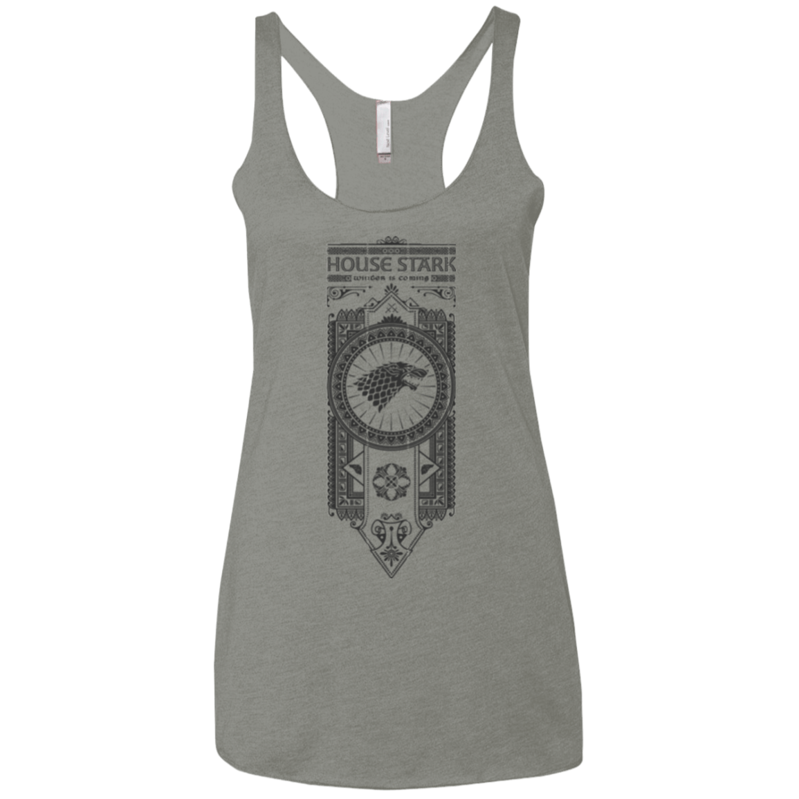 T-Shirts Venetian Grey / X-Small House Stark Black Women's Triblend Racerback Tank