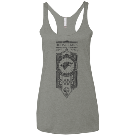 T-Shirts Venetian Grey / X-Small House Stark Black Women's Triblend Racerback Tank