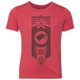 T-Shirts Vintage Red / YXS House Stark Black Youth Triblend T-Shirt