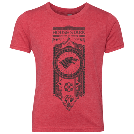 T-Shirts Vintage Red / YXS House Stark Black Youth Triblend T-Shirt
