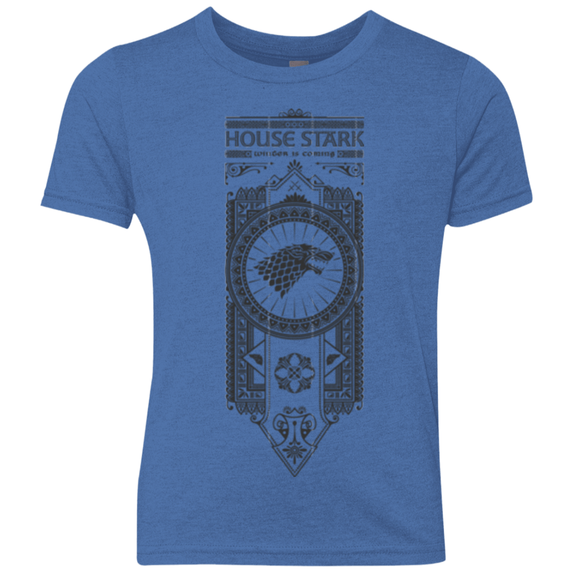 T-Shirts Vintage Royal / YXS House Stark Black Youth Triblend T-Shirt