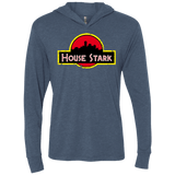 T-Shirts Indigo / X-Small House Stark Triblend Long Sleeve Hoodie Tee