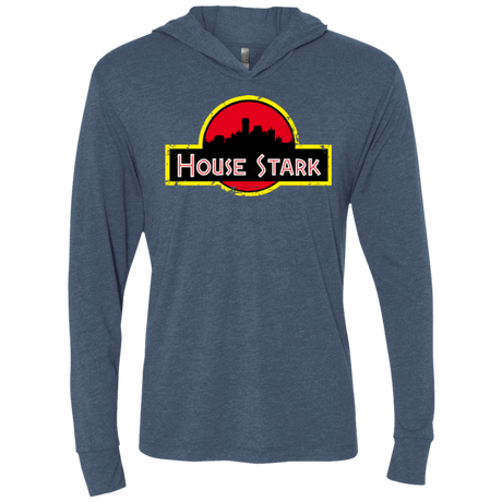 T-Shirts Indigo / X-Small House Stark Triblend Long Sleeve Hoodie Tee