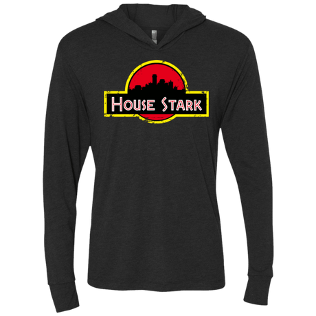 T-Shirts Vintage Black / X-Small House Stark Triblend Long Sleeve Hoodie Tee
