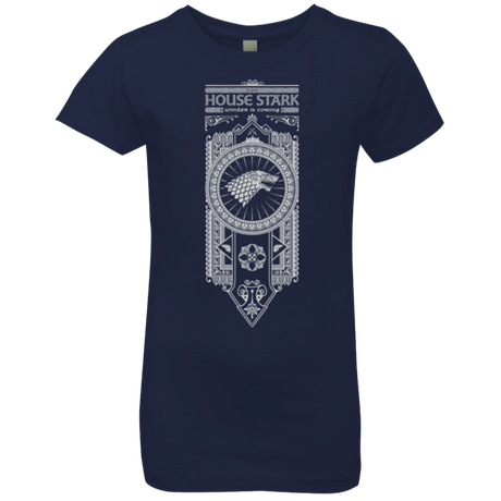 T-Shirts Midnight Navy / YXS House Stark White Girls Premium T-Shirt