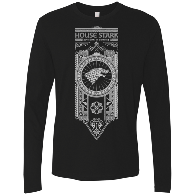T-Shirts Black / Small House Stark White Men's Premium Long Sleeve