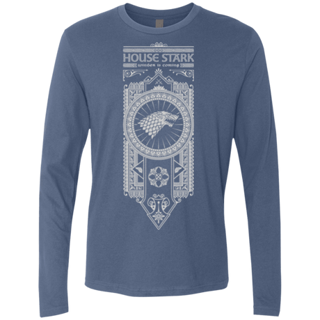 T-Shirts Indigo / Small House Stark White Men's Premium Long Sleeve