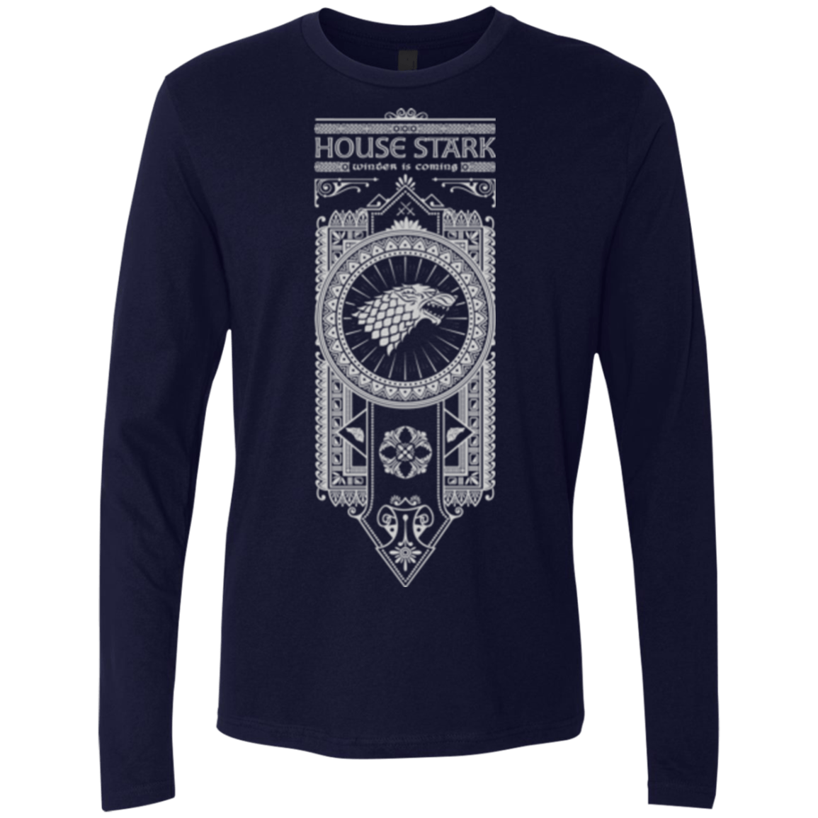 T-Shirts Midnight Navy / Small House Stark White Men's Premium Long Sleeve