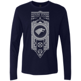 T-Shirts Midnight Navy / Small House Stark White Men's Premium Long Sleeve