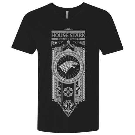 T-Shirts Black / X-Small House Stark White Men's Premium V-Neck