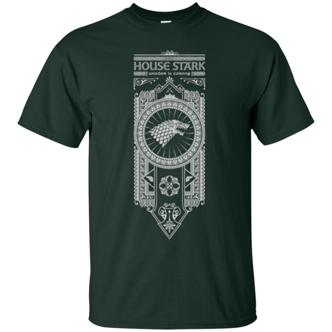 T-Shirts Forest Green / Small House Stark White T-Shirt