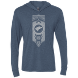 T-Shirts Indigo / X-Small House Stark White Triblend Long Sleeve Hoodie Tee