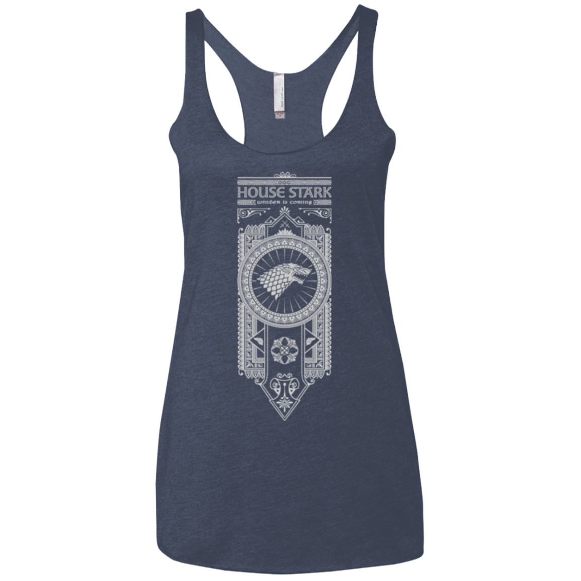 T-Shirts Vintage Navy / X-Small House Stark White Women's Triblend Racerback Tank