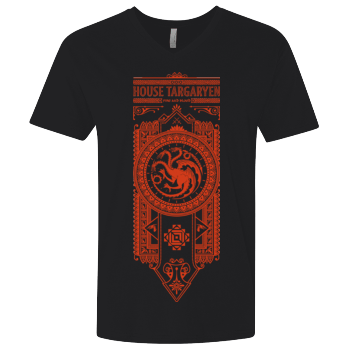 T-Shirts Black / X-Small House Targaryen Men's Premium V-Neck
