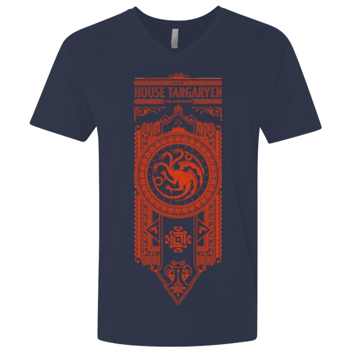 T-Shirts Midnight Navy / X-Small House Targaryen Men's Premium V-Neck
