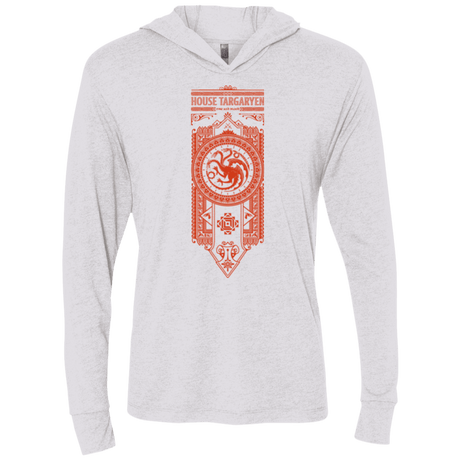 T-Shirts Heather White / X-Small House Targaryen Triblend Long Sleeve Hoodie Tee