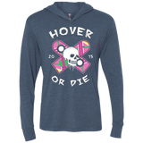 T-Shirts Indigo / X-Small Hover Or Die Triblend Long Sleeve Hoodie Tee