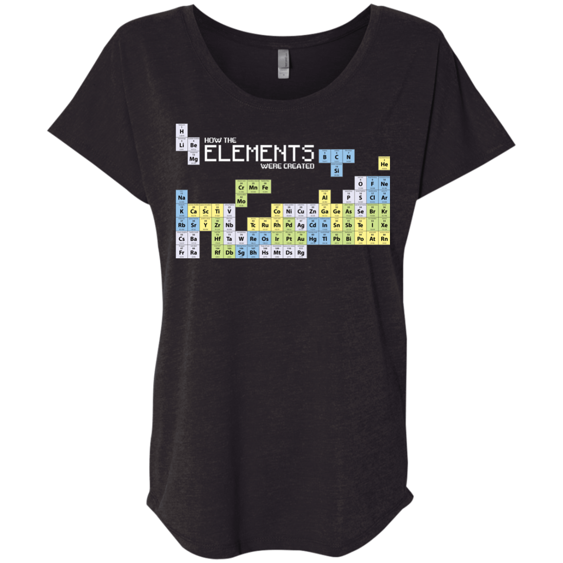 T-Shirts Vintage Black / X-Small How The Elements Were Made Triblend Dolman Sleeve