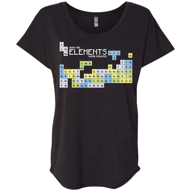 T-Shirts Vintage Black / X-Small How The Elements Were Made Triblend Dolman Sleeve