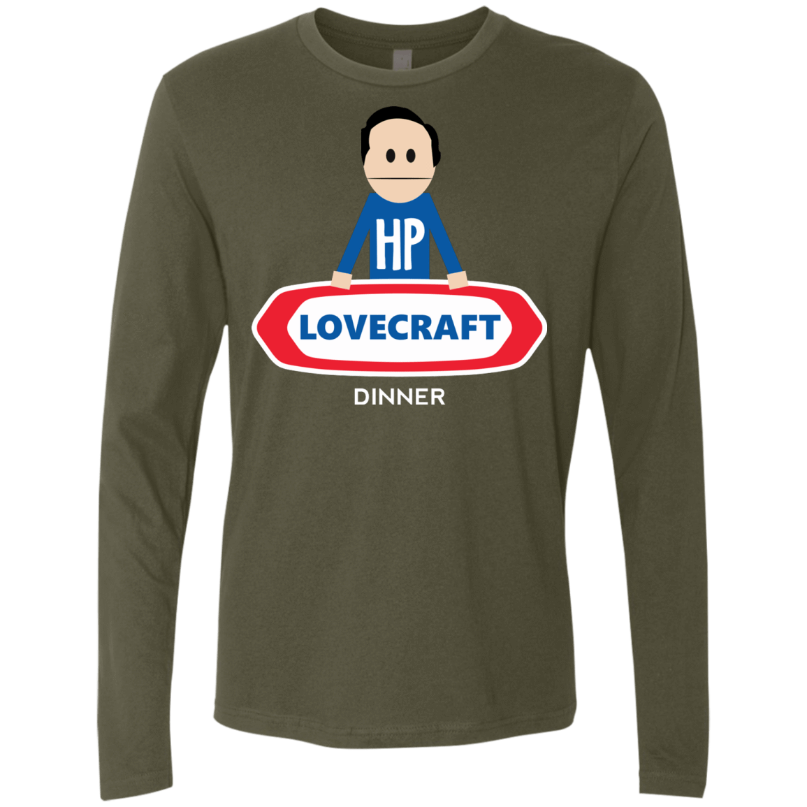T-Shirts Military Green / Small HP LoveCraft Dinner Men's Premium Long Sleeve