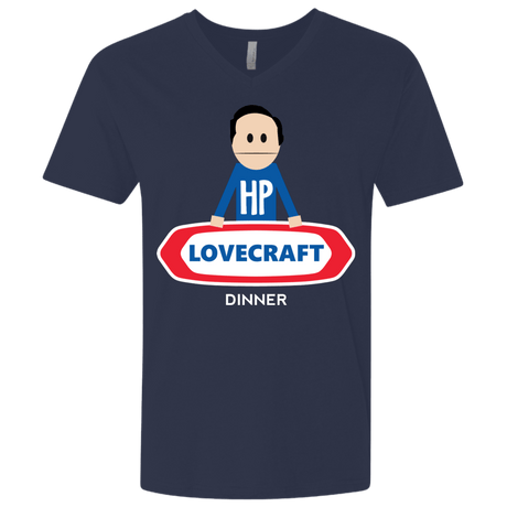 T-Shirts Midnight Navy / X-Small HP LoveCraft Dinner Men's Premium V-Neck