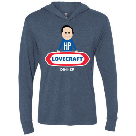 T-Shirts Indigo / X-Small HP LoveCraft Dinner Triblend Long Sleeve Hoodie Tee