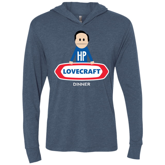T-Shirts Indigo / X-Small HP LoveCraft Dinner Triblend Long Sleeve Hoodie Tee