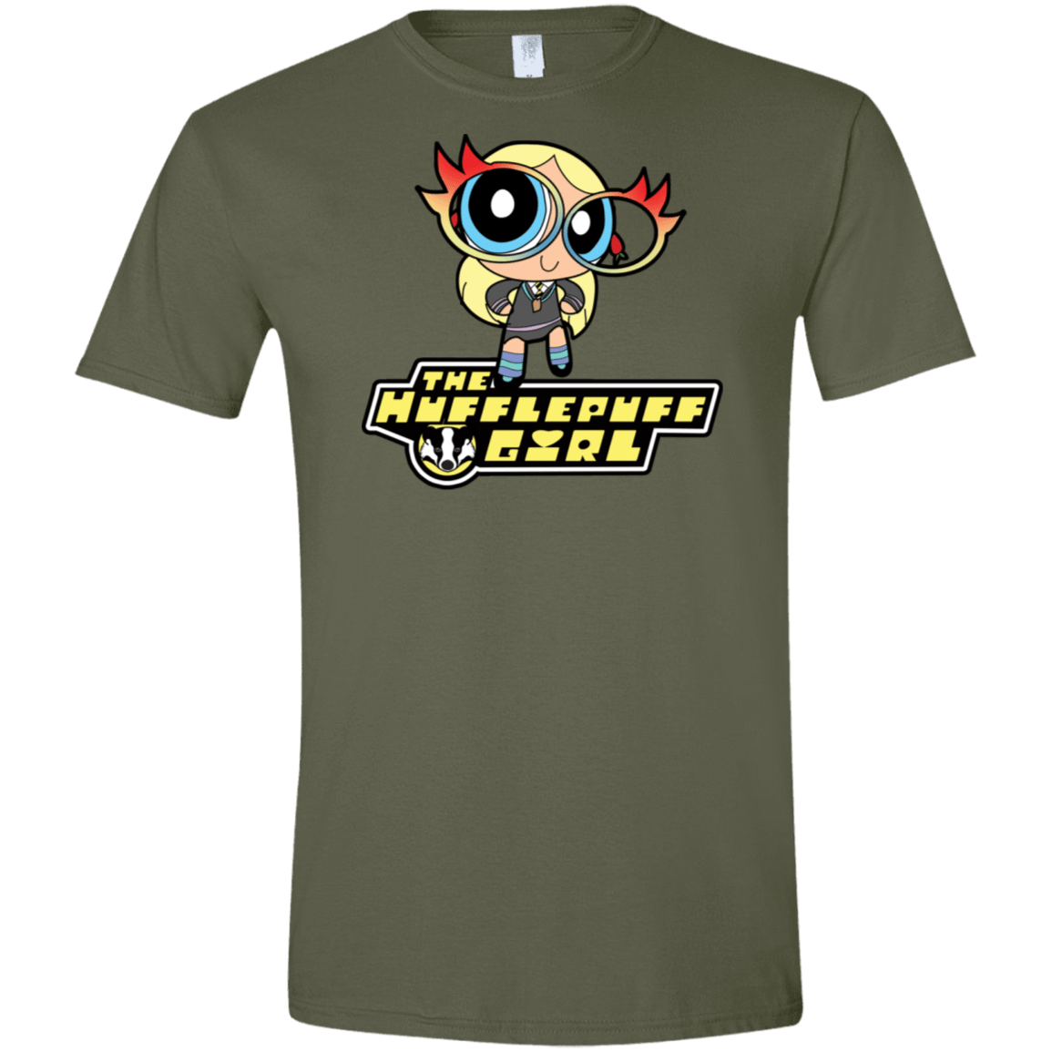 T-Shirts Military Green / S Hufflepuff Girl Men's Semi-Fitted Softstyle