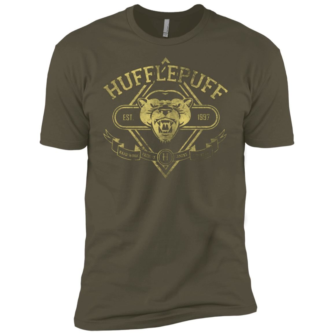 T-Shirts Military Green / X-Small HUFFLEPUFF Men's Premium T-Shirt