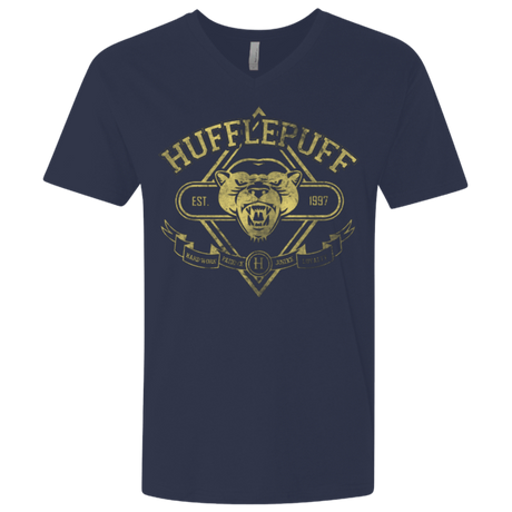 T-Shirts Midnight Navy / X-Small HUFFLEPUFF Men's Premium V-Neck