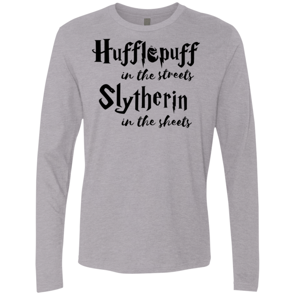 T-Shirts Heather Grey / Small Hufflepuff Streets Men's Premium Long Sleeve