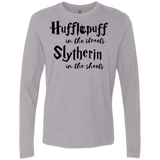 T-Shirts Heather Grey / Small Hufflepuff Streets Men's Premium Long Sleeve
