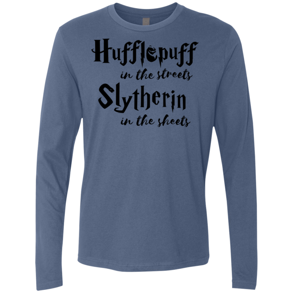 T-Shirts Indigo / Small Hufflepuff Streets Men's Premium Long Sleeve
