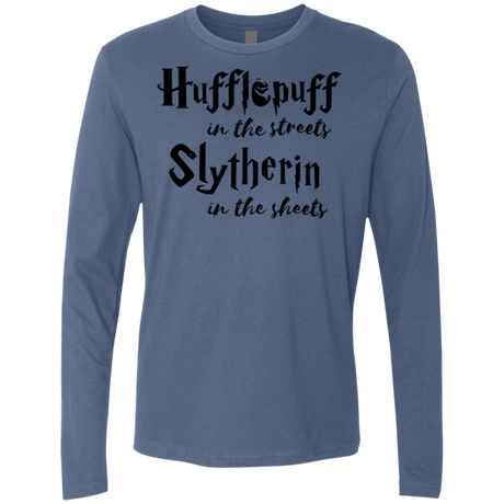 T-Shirts Indigo / Small Hufflepuff Streets Men's Premium Long Sleeve
