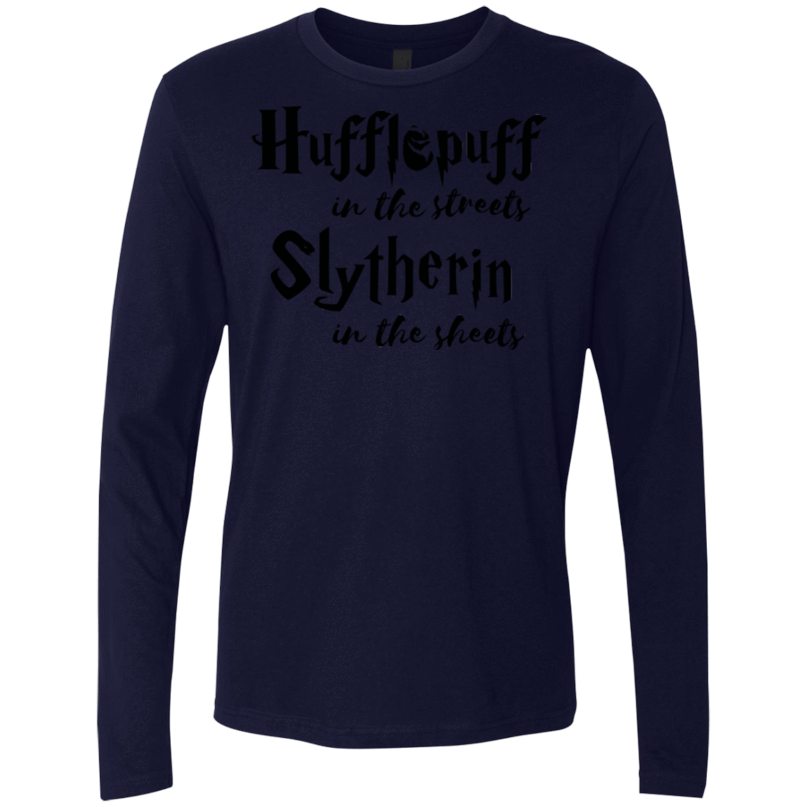T-Shirts Midnight Navy / Small Hufflepuff Streets Men's Premium Long Sleeve