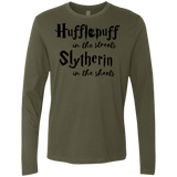 T-Shirts Military Green / Small Hufflepuff Streets Men's Premium Long Sleeve