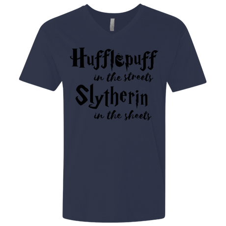 T-Shirts Midnight Navy / X-Small Hufflepuff Streets Men's Premium V-Neck
