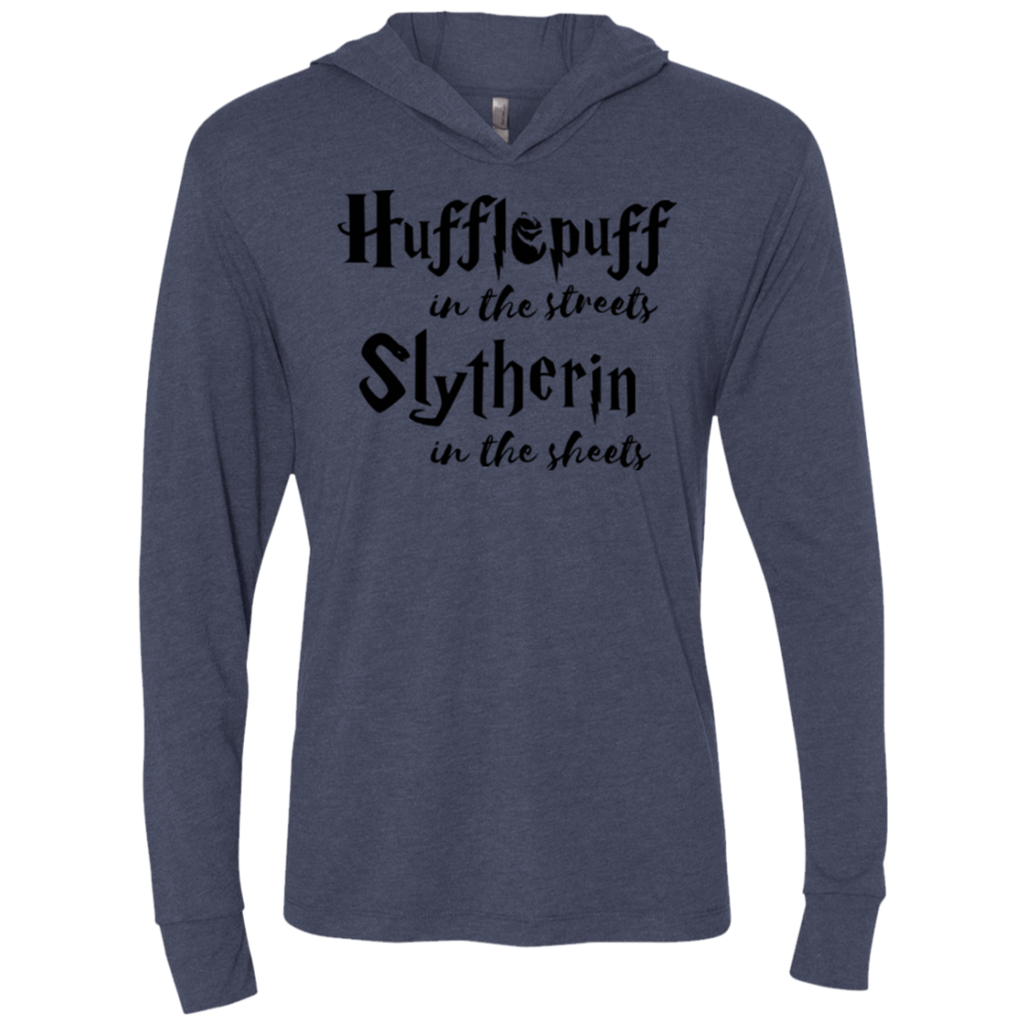 T-Shirts Vintage Navy / X-Small Hufflepuff Streets Triblend Long Sleeve Hoodie Tee