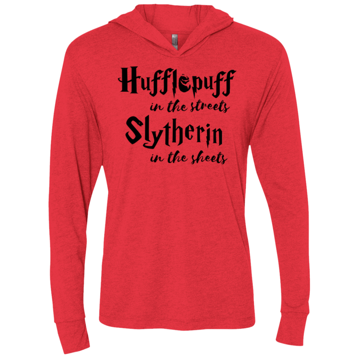 T-Shirts Vintage Red / X-Small Hufflepuff Streets Triblend Long Sleeve Hoodie Tee