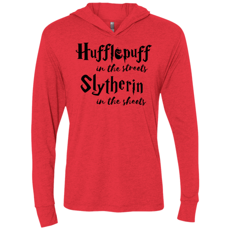 T-Shirts Vintage Red / X-Small Hufflepuff Streets Triblend Long Sleeve Hoodie Tee