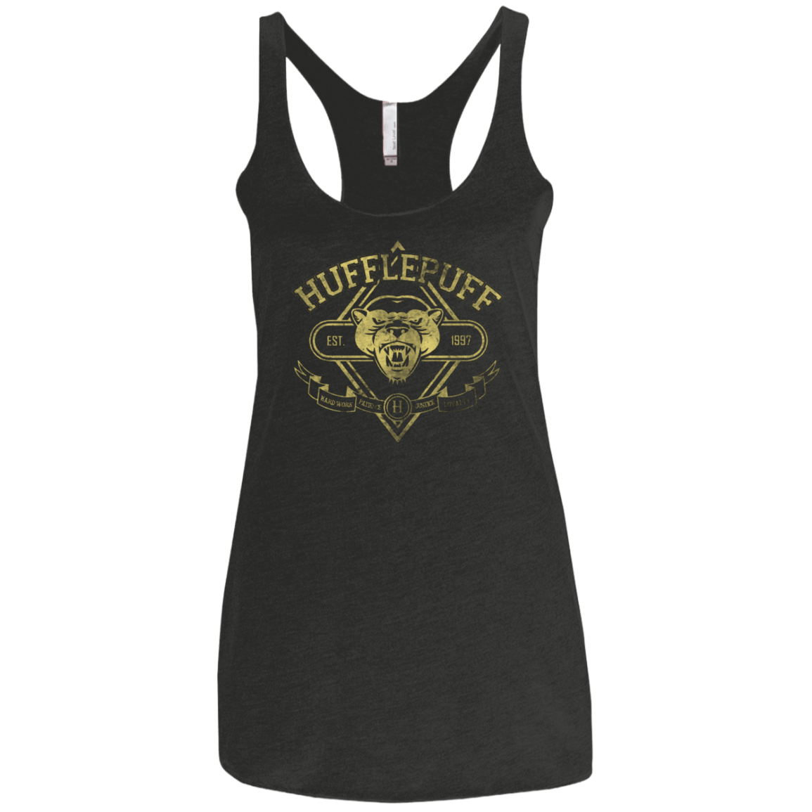 T-Shirts Vintage Black / X-Small HUFFLEPUFF Women's Triblend Racerback Tank