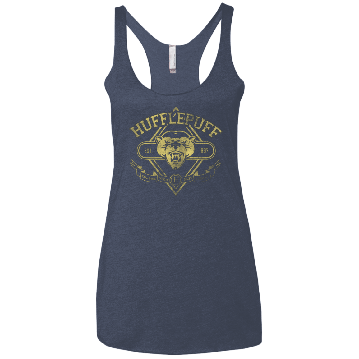 T-Shirts Vintage Navy / X-Small HUFFLEPUFF Women's Triblend Racerback Tank