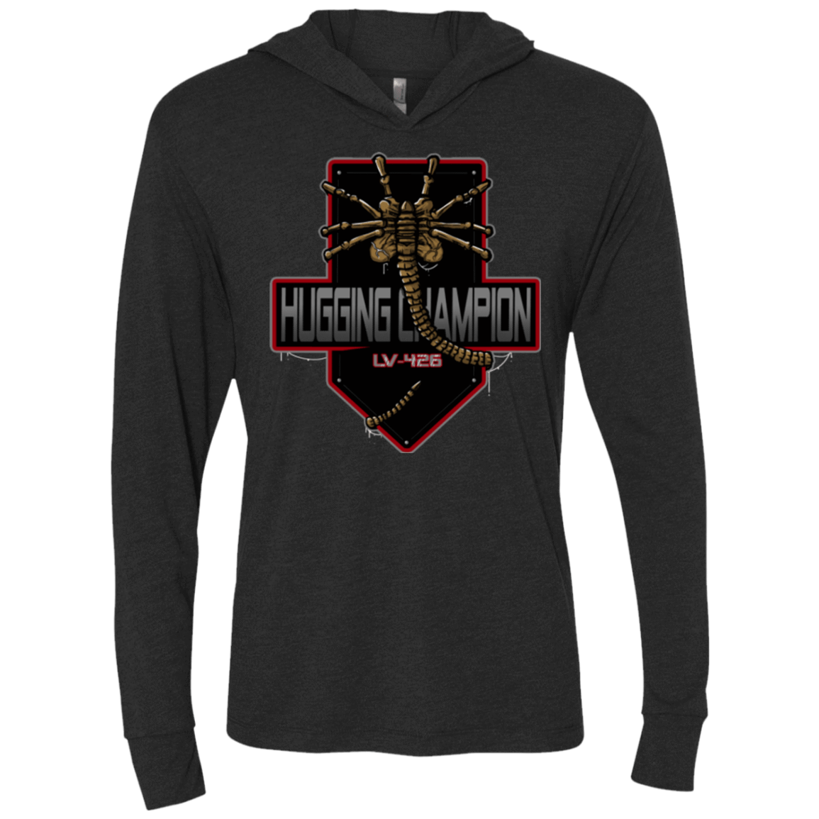 T-Shirts Vintage Black / X-Small Hugging Champ Triblend Long Sleeve Hoodie Tee