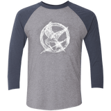 T-Shirts Premium Heather/ Vintage Navy / X-Small Hunger Games Smoke Men's Triblend 3/4 Sleeve