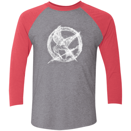 T-Shirts Premium Heather/ Vintage Red / X-Small Hunger Games Smoke Men's Triblend 3/4 Sleeve