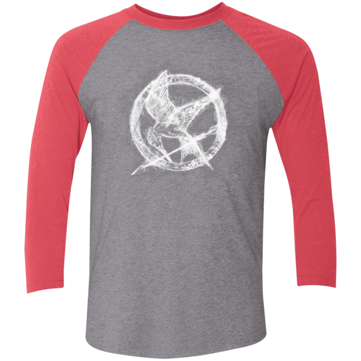 T-Shirts Premium Heather/ Vintage Red / X-Small Hunger Games Smoke Men's Triblend 3/4 Sleeve