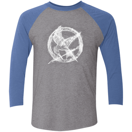 T-Shirts Premium Heather/ Vintage Royal / X-Small Hunger Games Smoke Men's Triblend 3/4 Sleeve