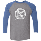 T-Shirts Premium Heather/ Vintage Royal / X-Small Hunger Games Smoke Men's Triblend 3/4 Sleeve